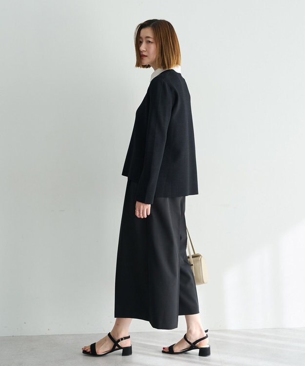 YECCA VECCA 2way襟付きレースニット Black