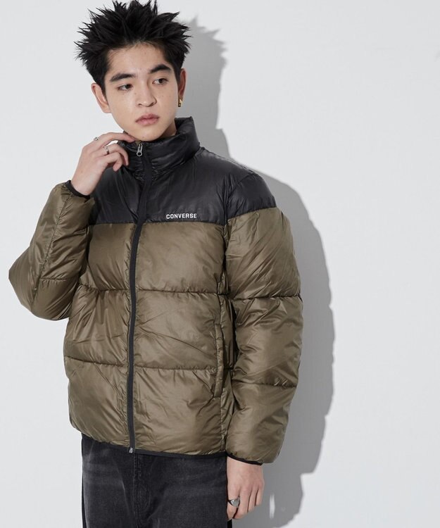 WEGO 【ユニセックス着用ITEM】CONVERSEパテッドジャケット カーキ