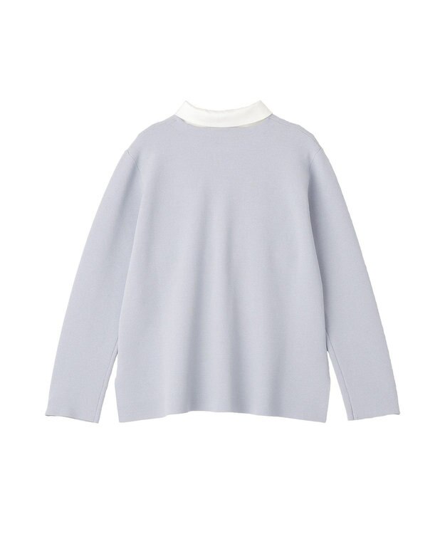YECCA VECCA 2way襟付きレースニット Grayish Blue