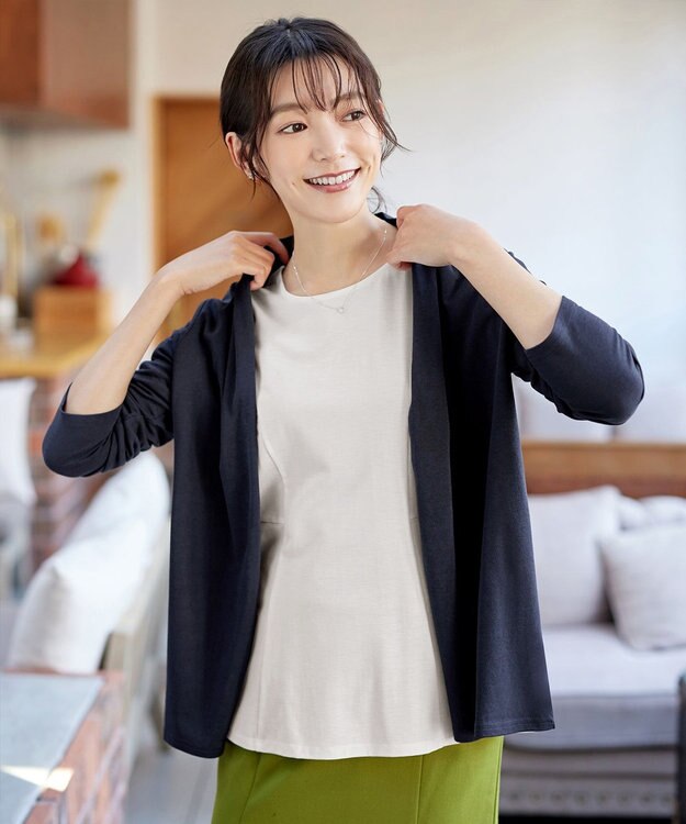 Tiaclasse L 【洗える】マトンスリーブカットソートップス オフホワイト