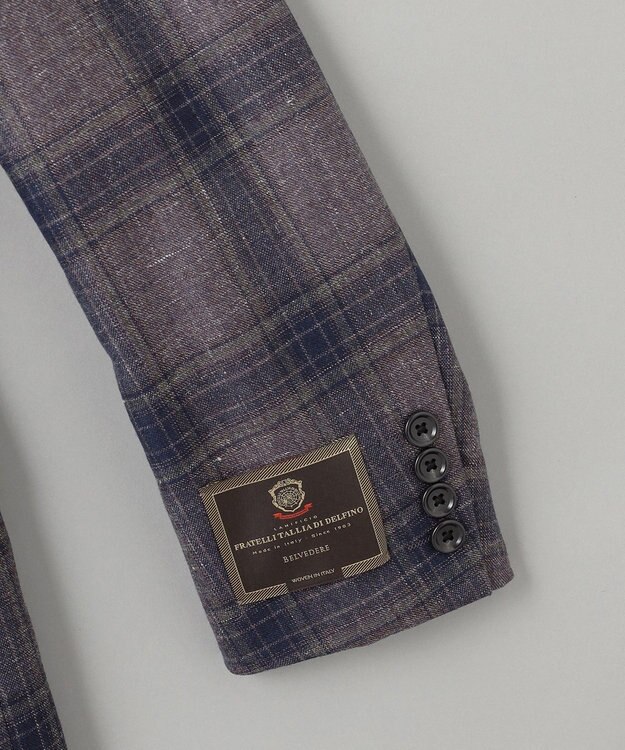 GOTAIRIKU 【DELFINO】シルクリネンライトツイード ジャケット ダークブラウン系4