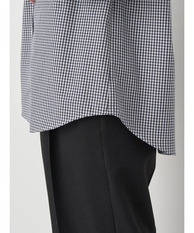 earth music&ecology スタンドフリルシャツ Gingham Check