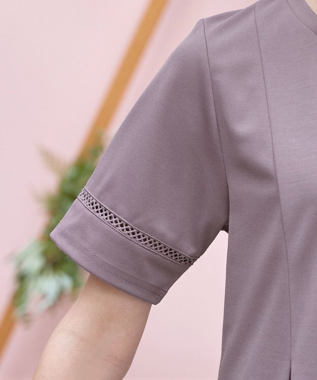 Tiaclasse 【洗える・接触冷感・紫外線ケア・サラごこち】はしごレースチュニック ピンクモカ