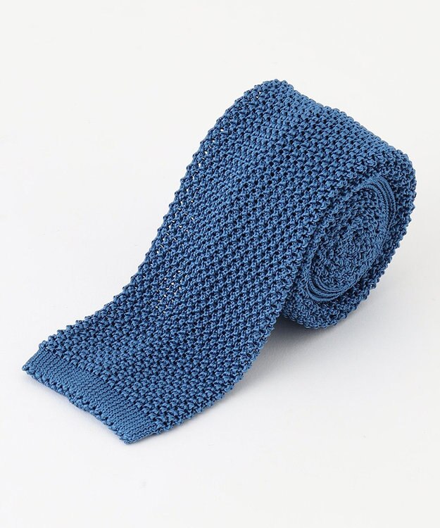 J.PRESS MEN シルク無地 ニットタイ ブルー系