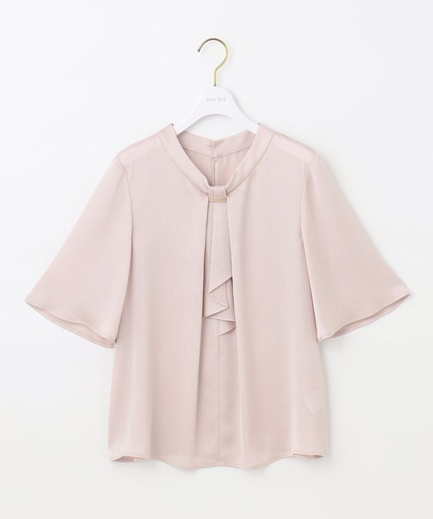 ANY SIS 【洗える】メタルパーツボウタイ ブラウス スモーキーピンク