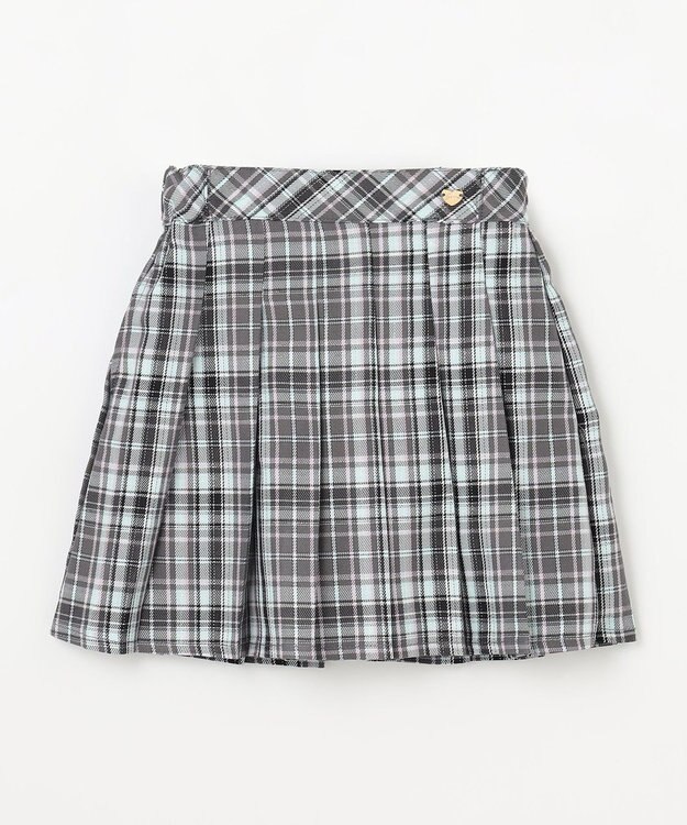 ANY KIDS ラメチェックプリーツスカパン チャコール系