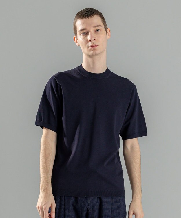 JOSEPH HOMME 【WEB限定カラーあり】【洗える/ストレッチ】リュクスレーヨン　クルーネック半袖ニット ネイビー系