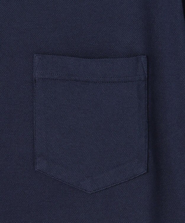 J.PRESS MEN コットンカノコ キーネックポケット Tシャツ ネイビー系