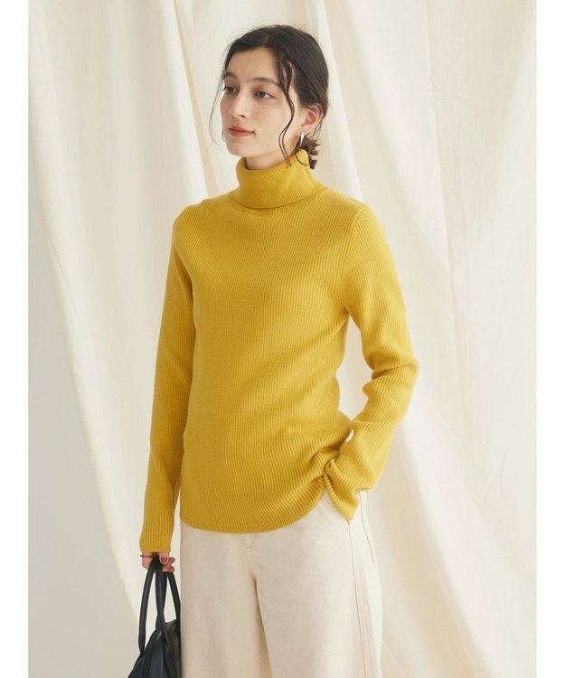 CRAFT STANDARD BOUTIQUE リブタートルネックニットプルオーバー Mustard