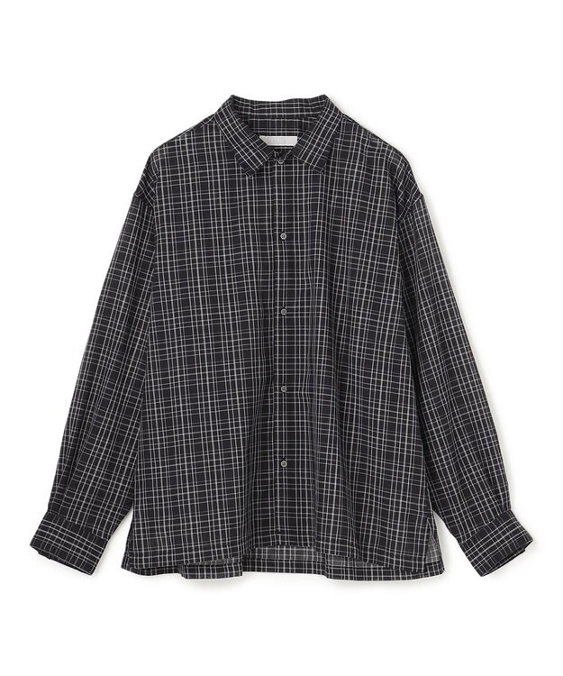 UNFILO MENS イージーケア エアリーシアーシャツ ブラックチェック