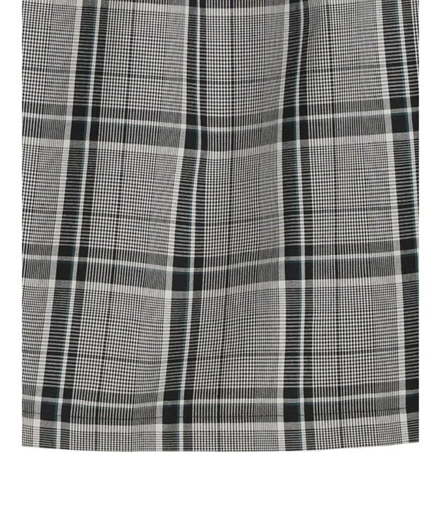 Green Parks 綿麻混バックルベルト付タイトスカート Check Black