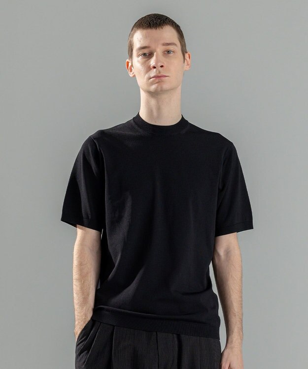 JOSEPH HOMME 【WEB限定カラーあり】【洗える/ストレッチ】リュクスレーヨン　クルーネック半袖ニット 【WEB限定カラー】ブラック系