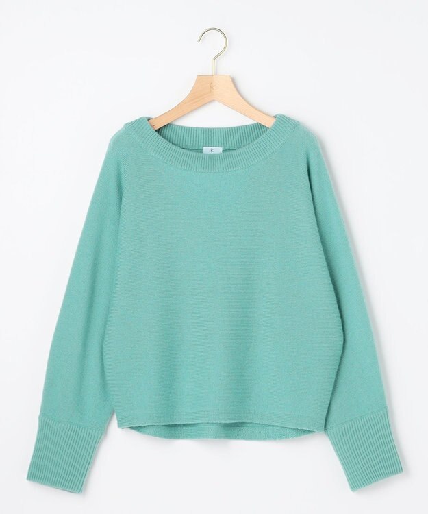 組曲 【加藤ローサさん着用】ウールカシミヤミックスボートネック ニット スモーキーグリーン系