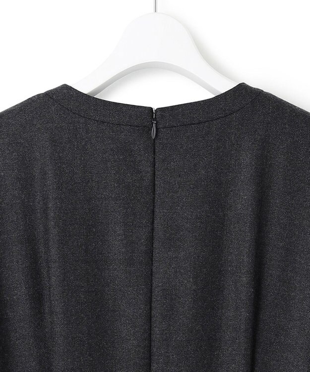 23区 L ウールジョーゼット フィットアンドフレア ワンピース グレー系