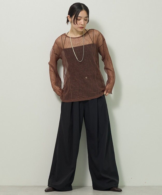 Green Parks シアークラッシュプルオーバー Brown