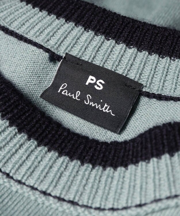 Paul Smith アクセントカラー クルーネックニット グレイッシュブルー