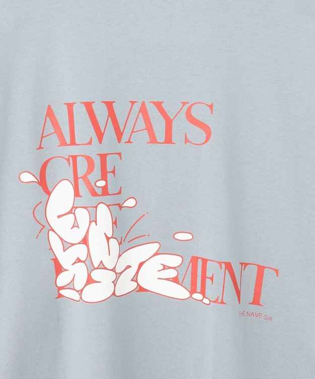 NAVE 【xNAVE】Six Sence Recordコラボ グラフィックロングスリーブT スカイブルー系