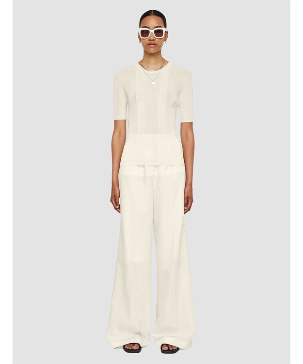 JOSEPH クリスピーレーヨン　ショートスリーブニット Ivory