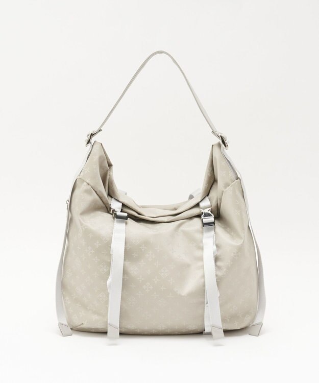 russet ナイロンジャガードメタルバックルショルダーバッグ L(CE-1656) Ecru