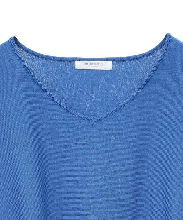 Green Parks 洗える　Ｖネックドルマンニットプルオーバー Blue