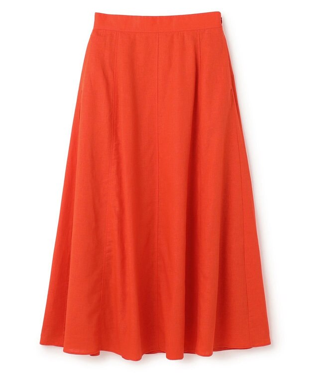 UNFILO リネンレーヨン セミフレアスカート オレンジ