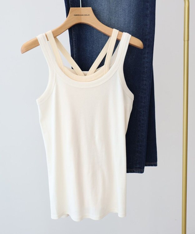 AMERICAN HOLIC 2点セット レイヤードタンクトップ Ivory