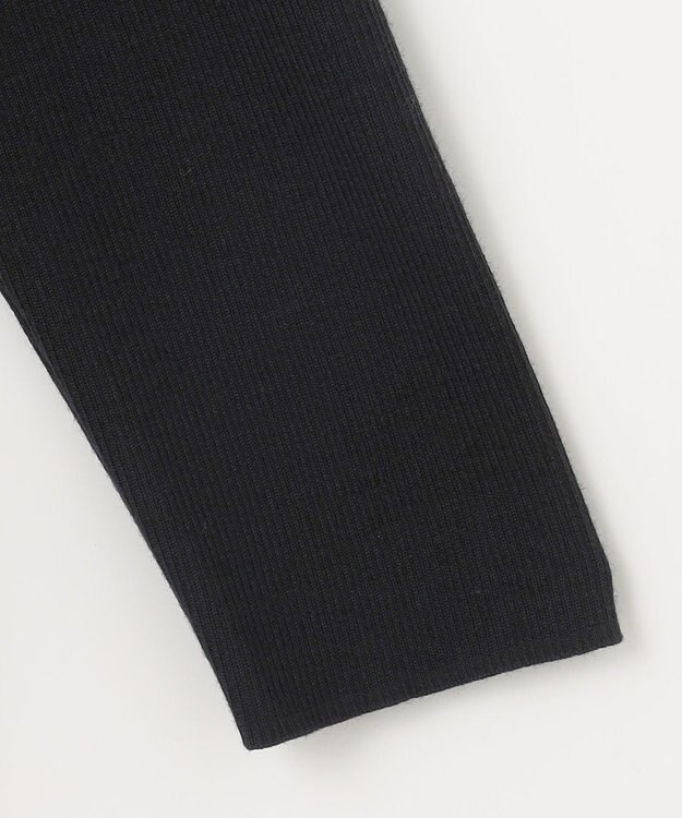 自由区 L ウールニットコンビジャージーVネック ワンピース ブラック系