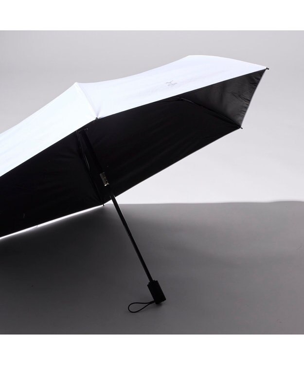 MOONBAT MIZUNO  (ミズノ) 無地 ロゴ 日傘 折りたたみ傘 自動開閉 1プッシュ パラソル 晴雨兼用 一級遮光 遮熱効果 遮光率100% UV遮蔽100% 高遮熱 ホワイト