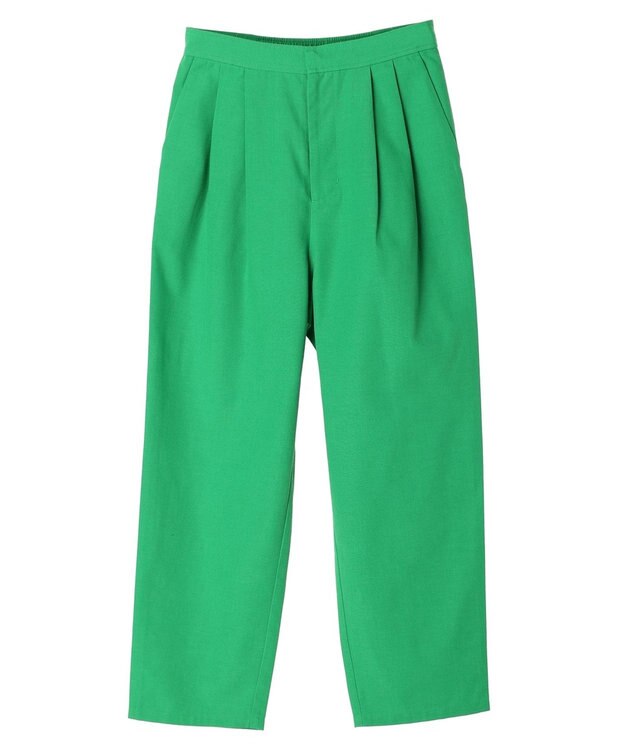Green Parks 綿麻混タックテーパードパンツ Light Green