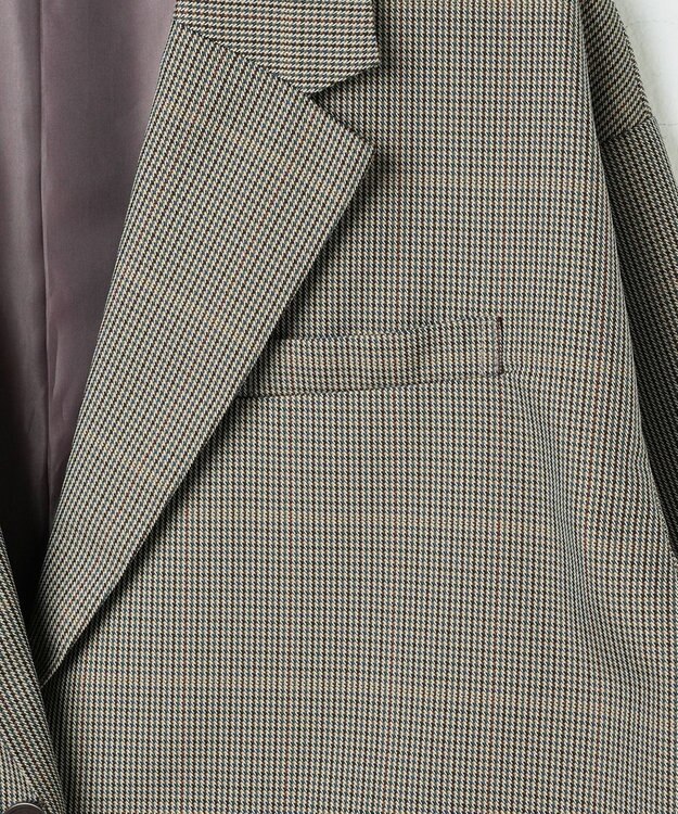 WEGO ボクシーテーラードジャケット ベージュチェック1