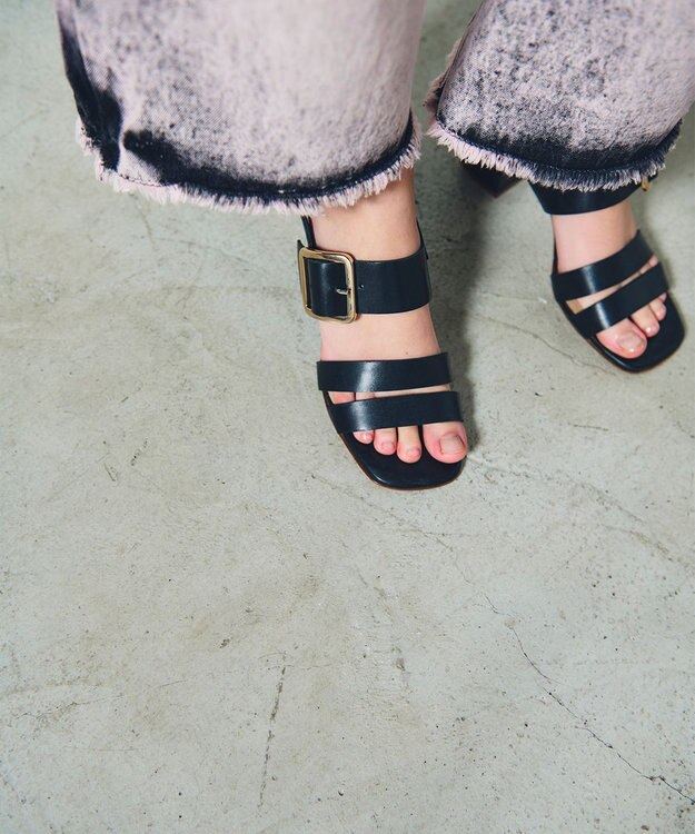 GRACE CONTINENTAL LUCA GROSSI バックルヒール ブラック