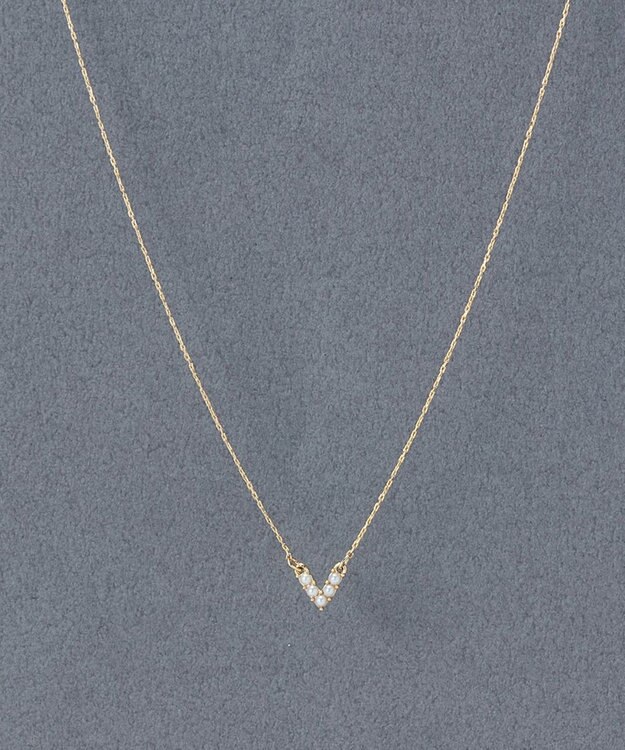 Phoebe 〈金属アレルギー対応〉Vラインミニパールネックレス　V字デザイン/小粒パール ホワイト