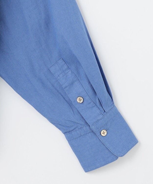 ANY 【手洗い可能】ヨーロピアンリネンシャツブラウス ライトブルー