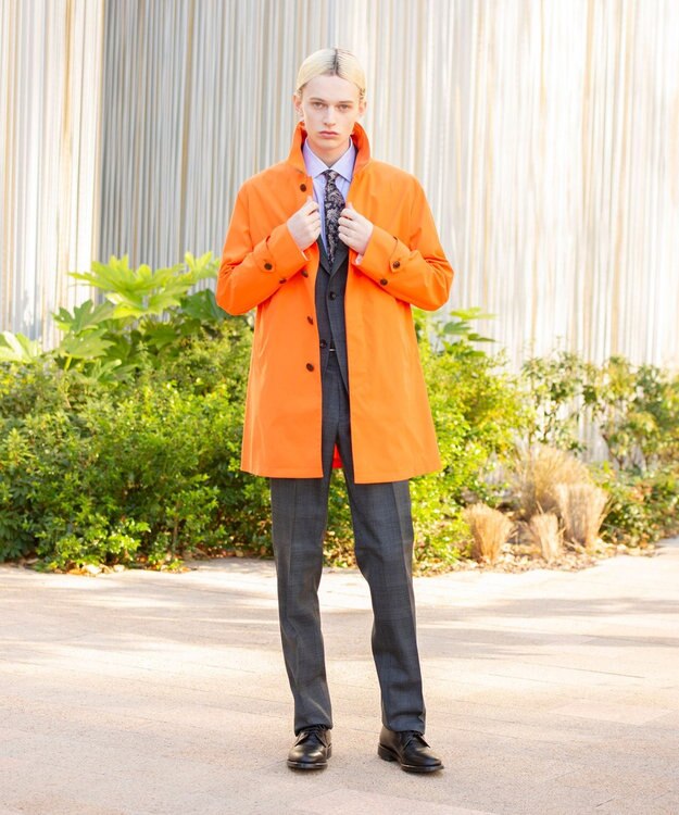 J.PRESS MEN 【驚きの軽さ / オンオフ兼用】【ストレッチ性 / 撥水機能 / 手洗い可】テクニカルライトポプリン カーコート オレンジ系