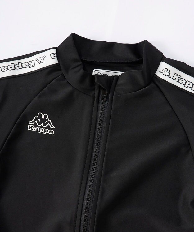 OP／FILA 【Kappa】ラインデザイン長袖ZIPラッシュガード ブラック