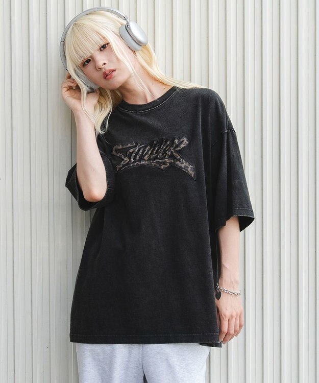 WEGO 【ユニセックス着用ITEM//MLサイズ展開】接触冷感グラフィックBIG　T（SS） ブラックその他