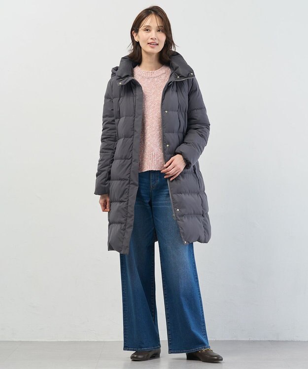 J.PRESS LADIES 【洗える】BASIC STRETCH DENIM ワイド ストレート デニム ユーズド系
