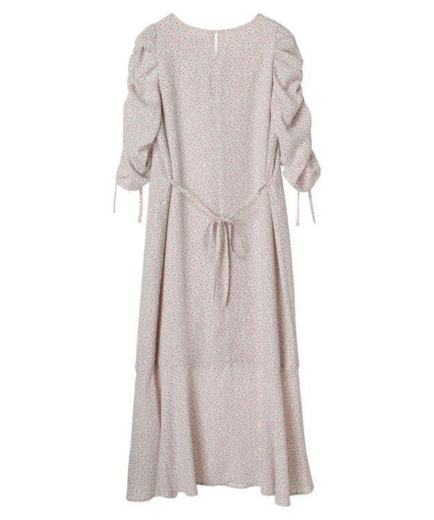 earth music&ecology 袖ドロストフラワーワンピース Pink