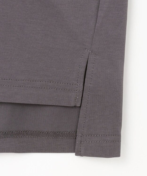 ANY L 【洗濯機可/接触冷感/UVケア】オーガビッツロングスリーブTシャツ チャコール×ロゴ