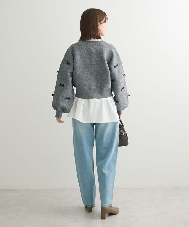 Green Parks ・ｓｗｉｎｇ　ｂｙ　メニーリボンニットカーディガン Dark Gray Mixture