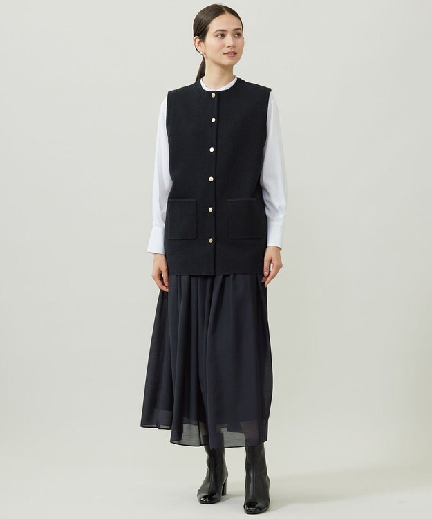 自由区 【カタログ掲載】ループボンディングニット ベスト ネイビー