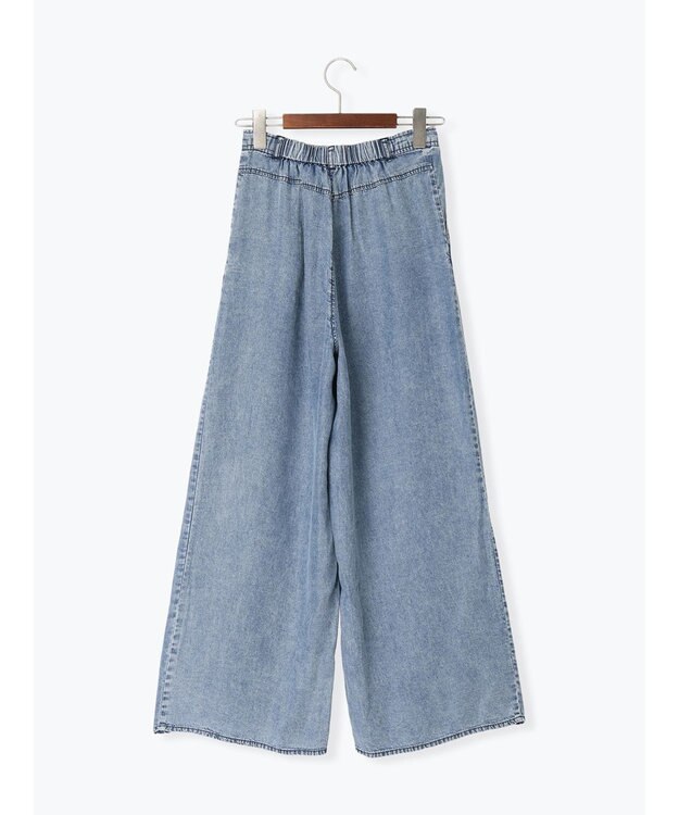 Te chichi ウォッシュデニムライクタックワイドパンツ(セットアップ可) ネイビー