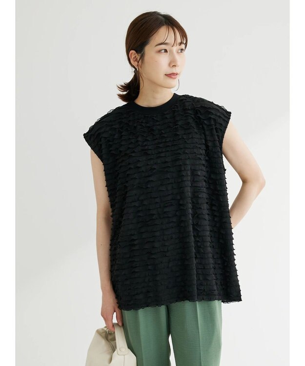 Green Parks フリルカットプルオーバー Black