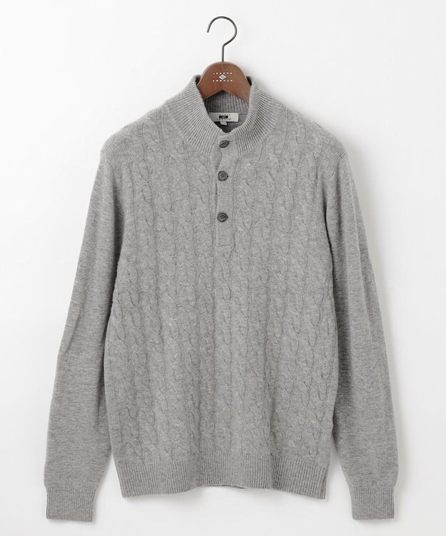 JOSEPH ABBOUD 【カシミヤ混/洗える】カシミヤブレンド ハイネック プルオーバー ニット ライトグレー系