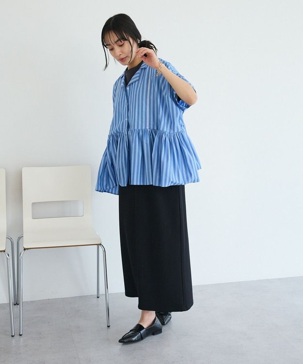 CRAFT STANDARD BOUTIQUE フクレジャカードIラインスカート Black