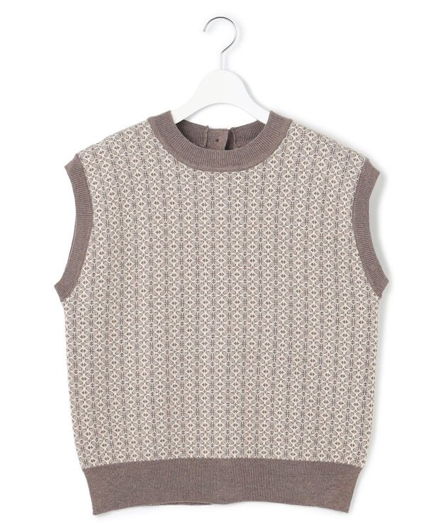 J.PRESS YORK STREET 【WOMEN】ANTI PILLING  JACQUARD ベスト ブラウン系5