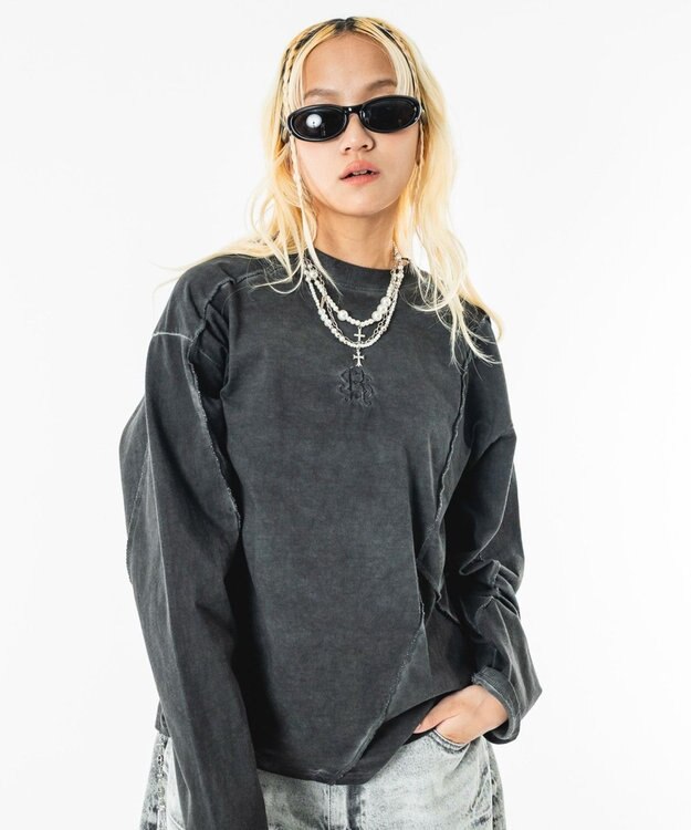 WEGO 【ユニセックス着用ITEM】コールドダイスウィッチングT（LS） ブラックその他