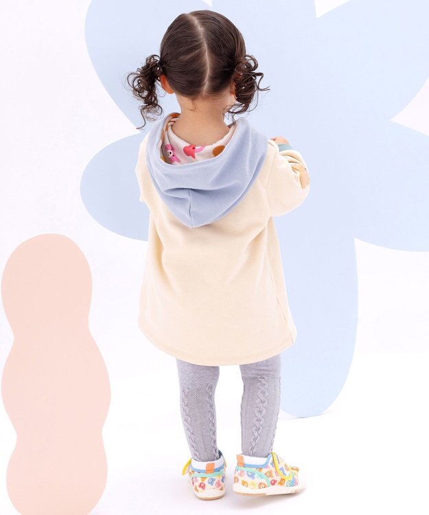 MIKI HOUSE HOT BISCUITS 【80-120cm】【NEW Color Series】裏毛パイル素材 パステルカラー フーディワンピース マルチカラー