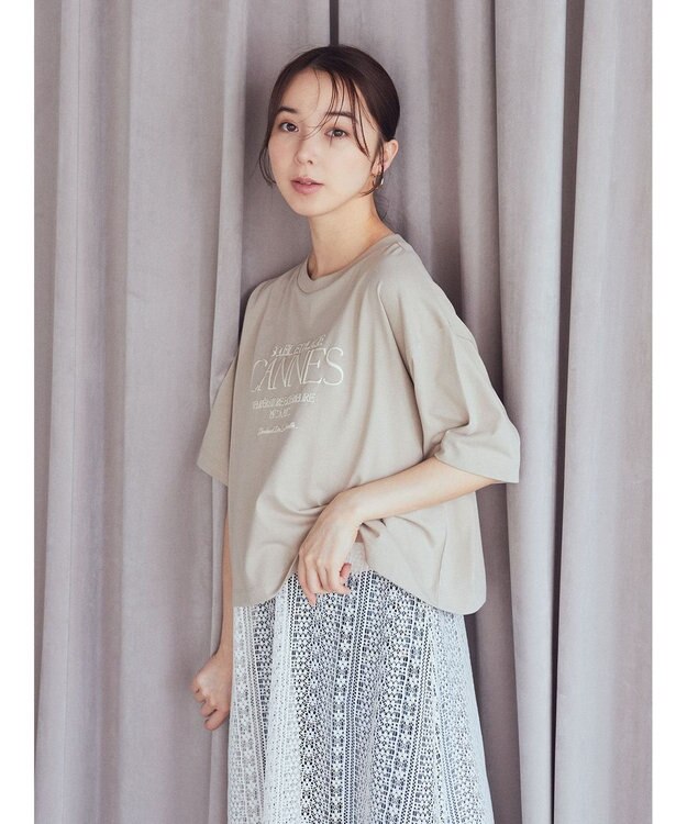 earth music&ecology ＣＡＮＮＥＳ　ショートＴ Beige