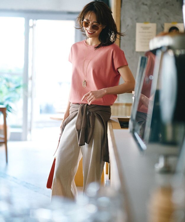 23区 【CLASSY.6月号掲載/洗える】リネンレーヨンストレッチ ワイドパンツ ベージュ系